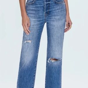 High Waisted Women's Blue Crop Jeans